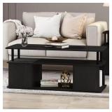 Jaya 48 in. Blackwood Coffee Table with Shelf