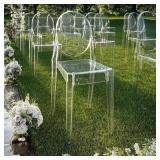 Techni Home Stackable Ghost Chairs   4-Pack