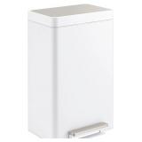 KOHLER White & Stainless Metal Wastebasket