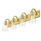 30 in. 4-Light Brushed Gold Vanity Light