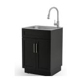 24 in Stainless Laundry Sink with Cabinet