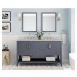 Home Decorators Baybarn 60 in. Double Sink Blue
