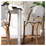 Genica 27.1 in. Black & White Weaving Stool