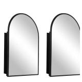 Lirago 2-Piece Arched Medicine Cabinet, Black