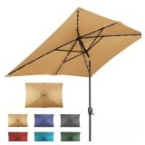 Rectangular Steel Market Umbrella Taupe
