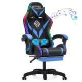 Faxu Leather BT Speaker Chair with Footrest