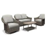 Brooke Mill Brown Wicker Loveseat & Table BOX 2 O
