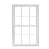 50 Series White Single Hung Window with Grids