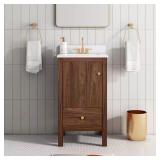 Rory 20in. Walnut Bath Vanity w/ Marble Top