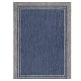 Azure Silver Aloha Washable Indoor/Outdoor Rug