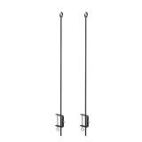 46 in. H Black Wrought Iron O-Hook Poles (2)
