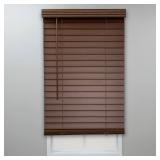 Dark Oak Cordless Faux Wood Blinds 2" Slats