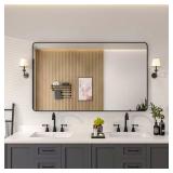 60x36 Matte Black Vanity Mirror