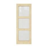 30x80 3-Lite Tempered Frosted Glass Door Slab