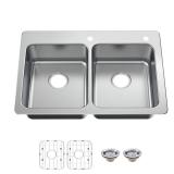 Glacier Bay Bratten 33" 2-Hole 50/50 Sink