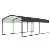 12 ft. W x 20 ft. D Steel Carport, Gray