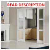 (Glass Only) 64x80 in. 3-Lite White Pocket Door F