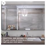 72" x 40" Black Corner Vanity Mirror with Frame