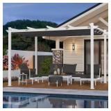 White Aluminum 10x13 Pergola with Shade