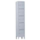 Gray 5-Door 5-Shelf Locker, Lockable Cabinet