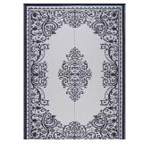 5x8 Blue & White Medallion Rug (Reversible)