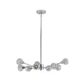 (Gold) Cyclone 9-Lights Chrome Crystal Chandelier