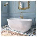 59x31.5 in Acrylic Freestanding Bathtub White