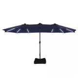 15 ft Rectangular Market Umbrella Navy