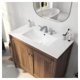 Tucson 36"W Vanity Top, White, 3 Holes