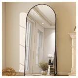 30" W x 71" H Arched Mirror, Black Frame
