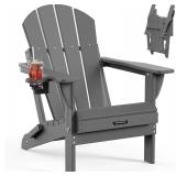 MUCHENGHY Folding Adirondack Chair, Gray