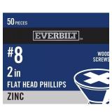 #8 x 2 in. Phillips Wood Screw 50-Pack