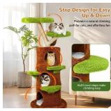Wisfor Condo Scratching Post Cat Tree, Green