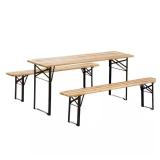6 ft Wooden Folding Picnic Table & Bench Set