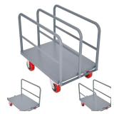 Steel Panel Dolly Cart, 2000 lb, 3-Side Rails