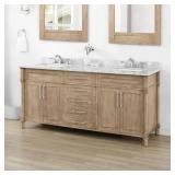 Aberdeen 72x22 Black Bath Vanity w/ Marble Top