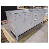 71" Double Bathroom Vanity, Light Grey