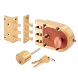 Brass Deadbolt Slam Lock, Flat Strikes