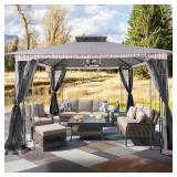 13 ft. x 11 ft. Gray Steel Gazebo Netting