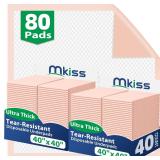 MKISS Heavy Duty Bed Pads 40x40" (80 Count)