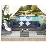 7-Pc Outdoor Wicker Patio Set (Box 3 & 4)