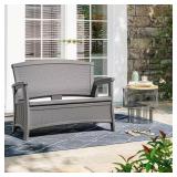 Elements 47 in. Plastic Outdoor Bench