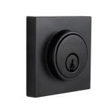 Square Matte Black Single Cylinder Deadbolt