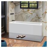 Acrylic Apron-Front Soaking Tub, White, Right Han