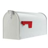 Elite White, Medium, Steel, Post Mount Mailbox
