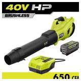 40V Brushless Leaf Blower + Battery Charger