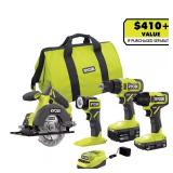 RYOBI ONE+ 18V 4-Tool Kit (Missing Charger)