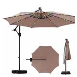 Clihome 10 ft Solar LED Cantilever Umbrella