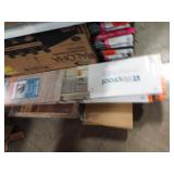 Mixed skid flooring strip lights, bathtub, fan