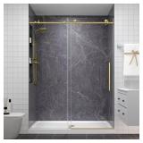 EASYWORC Frameless Shower Door, 1/4" Glass